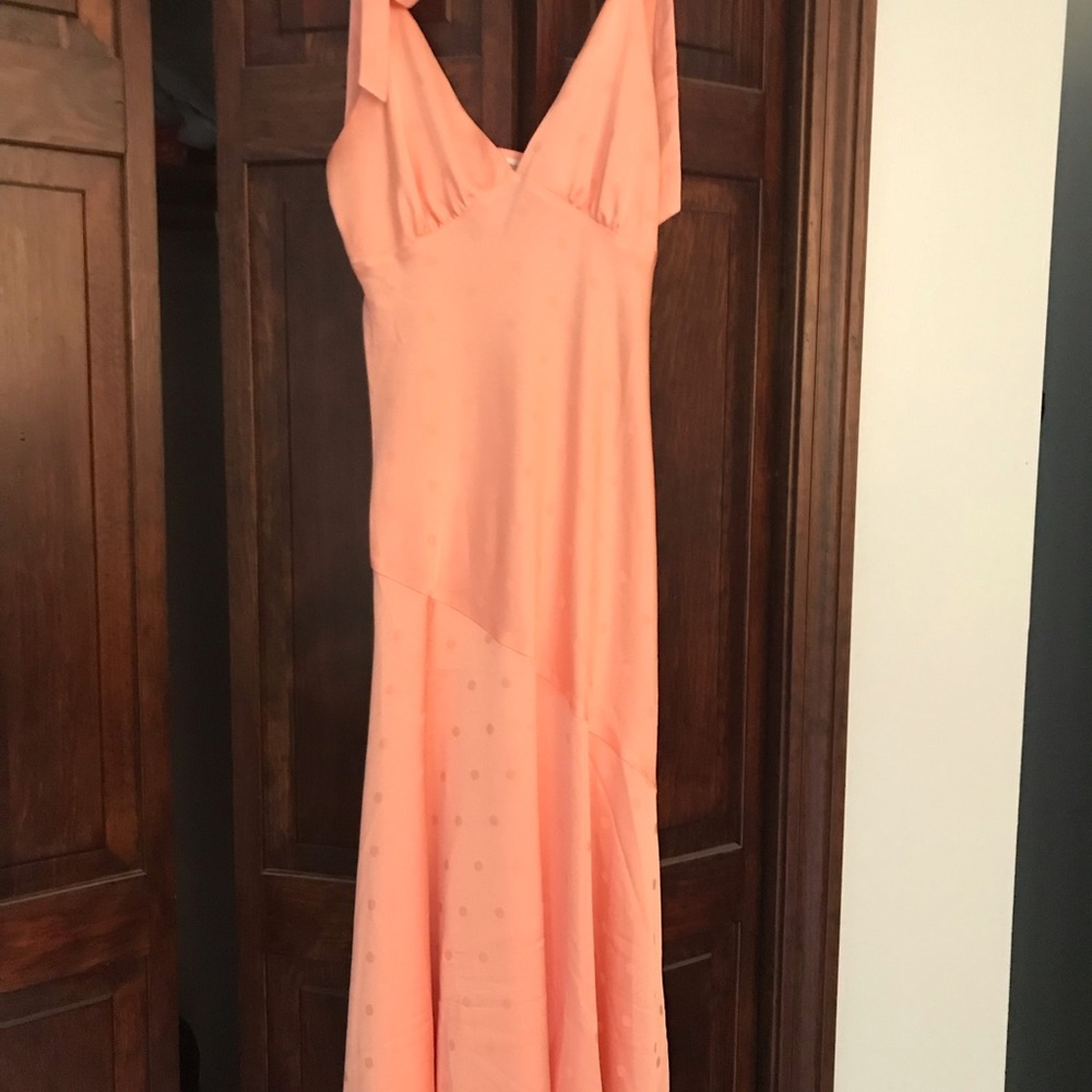 Asymmetrical satin slip dress